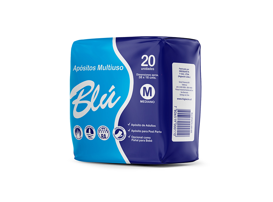  APOSITO  PANAL ADULTO  BLU PQT X 20 UN TALA M 