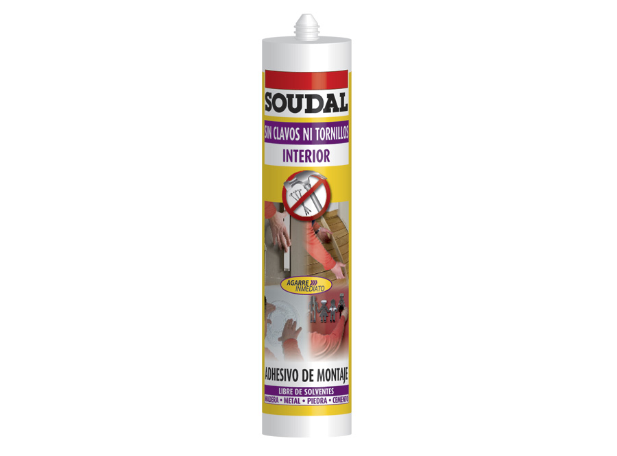  ADHESIVO MONTAJE 280ML SOUDAL SIN CLAVOS INTERIOR 