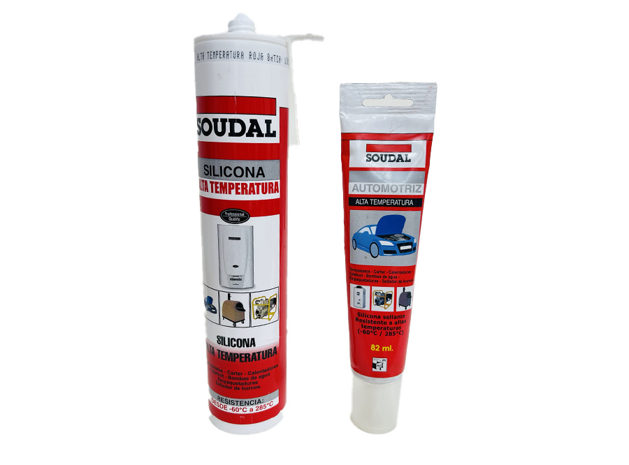 SILICONA ALTA TEMPERATURA 280ML SOUDAL ROJA 