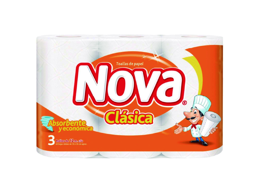  TOALLA PAPEL  3 ROLL. 12 MT. NOVA CLASICA 