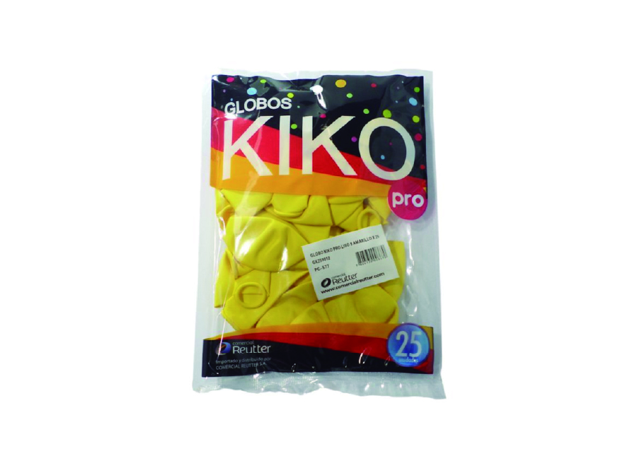  GLOBOS N.  9 PASTEL X 25 UN AMARILLO KIKO 