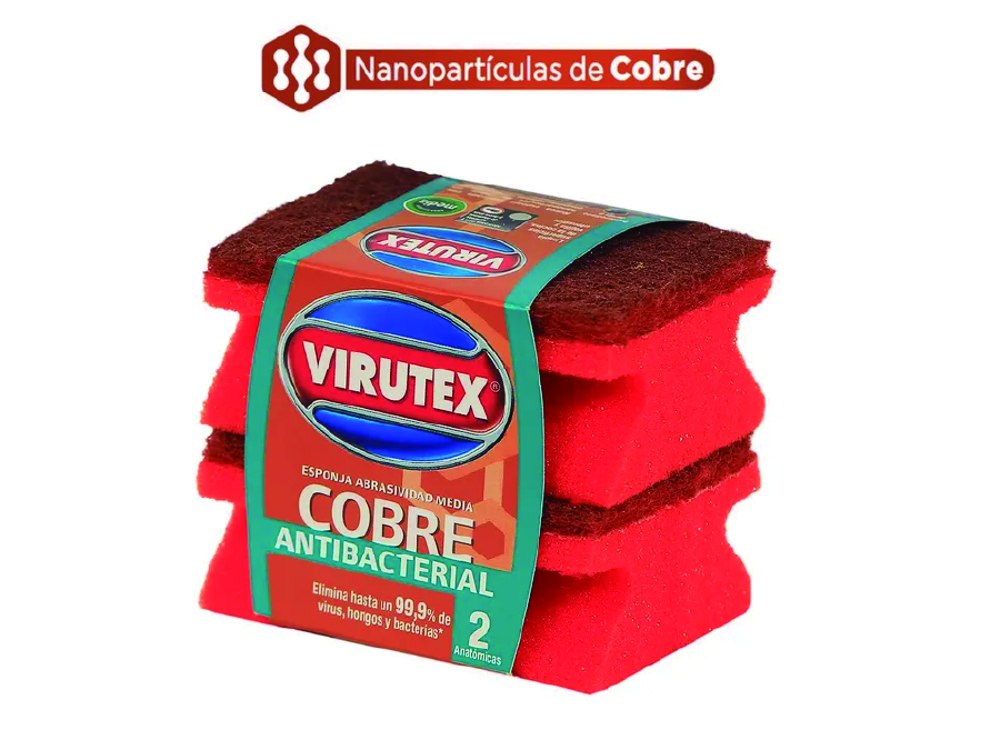  ESPONJA ACANALADA X 2 UN VIRUTEX COBRE 