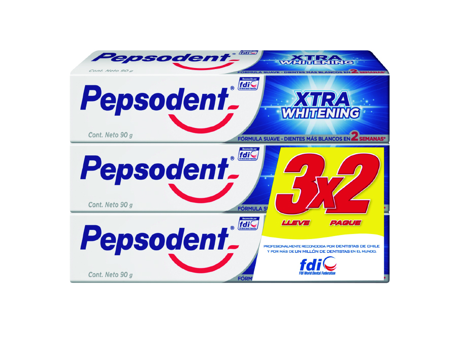  PASTA DENTAL  90 GR PEPSODENT PACK 3X2 WHITENING 