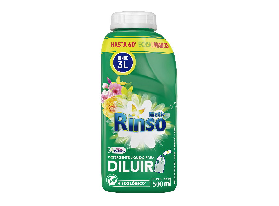  DETERGENTE LIQUIDO  500 ML RINSO DILUIBLE P/3 