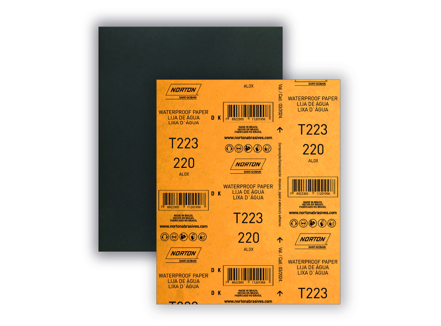  LIJA T-223 AL AGUA 225X275MM G220 50UN NORTON 