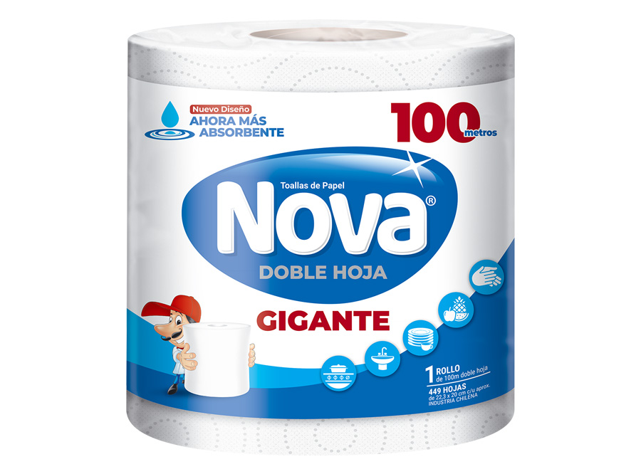  TOALLA PAPEL  1 ROLL. 100 MT.H/D NOVA GIGANTE 