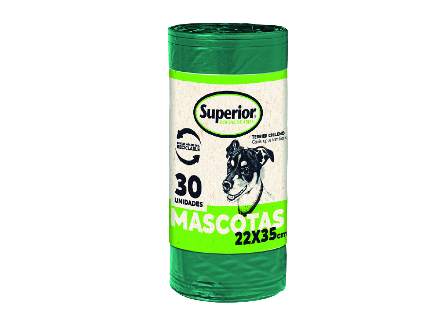  BOLSA BASURA ROLLO  22 X 35 PQ X 30  MASCOTA SUPER 