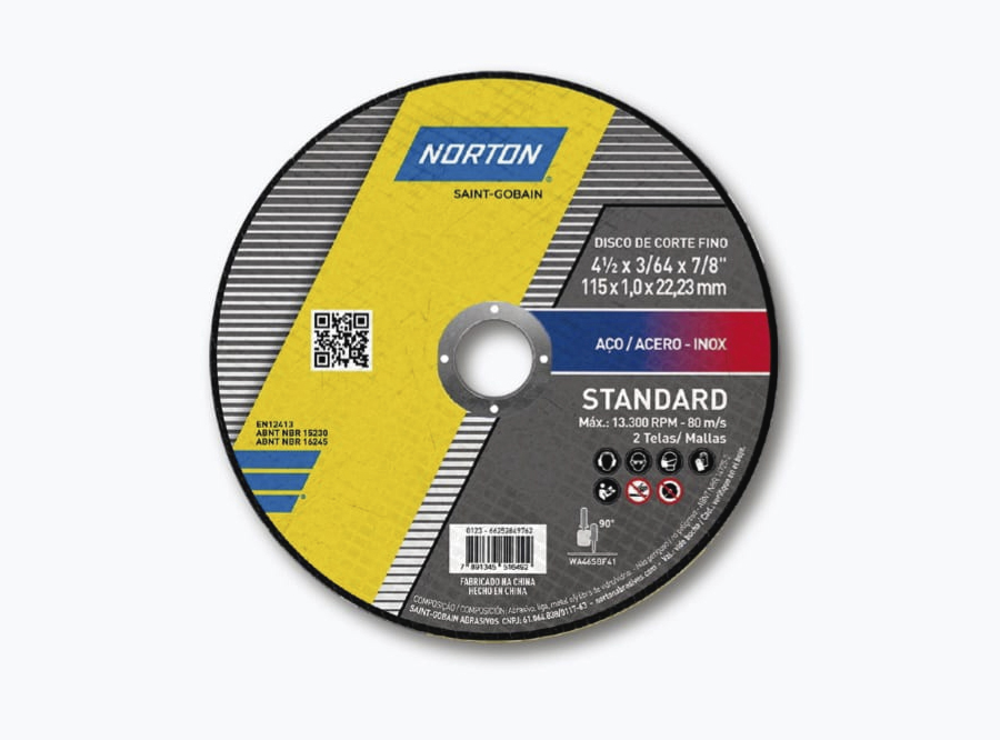  DISCO DE CORTE ACERO INOX STANDARD 4/2PLG X 1.0 MM 