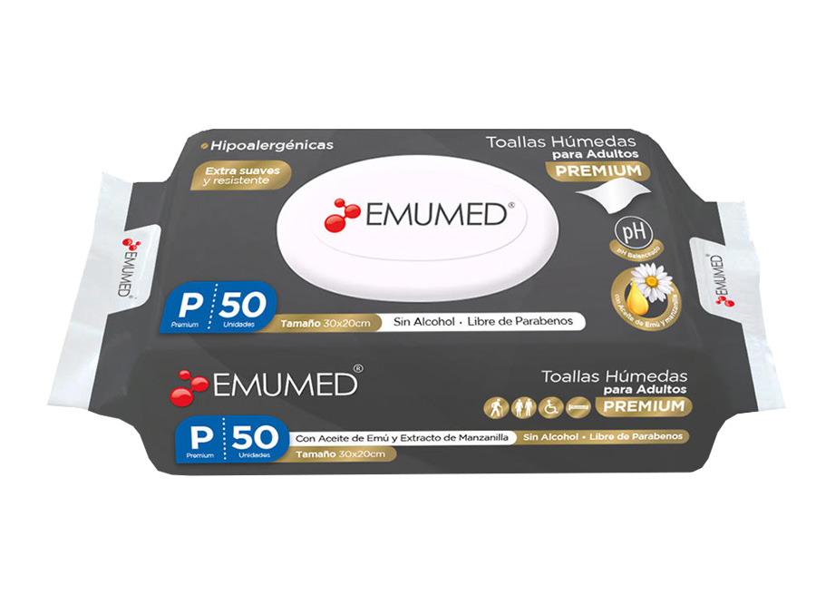  TOALLA HUMEDA 50 HJ ADULTO EMUMED 