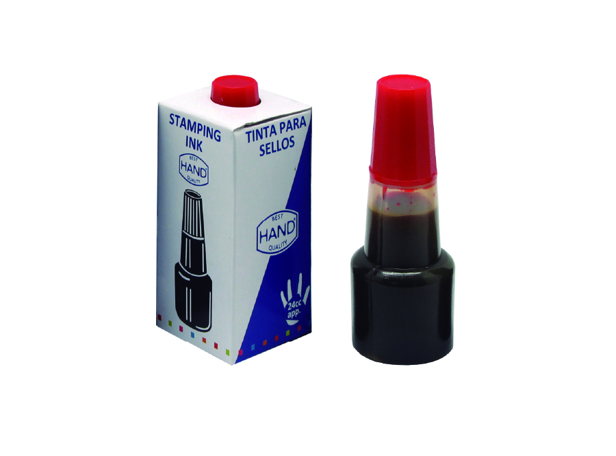  TINTA TAMPON  24 CC. ROJA HAND 