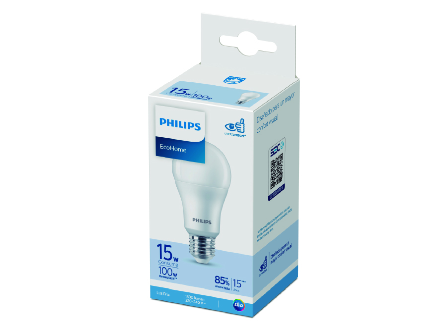  AMPOLLETA LED 15W ECOHOME LUZ FRIA 6500KHV PHILIPS 