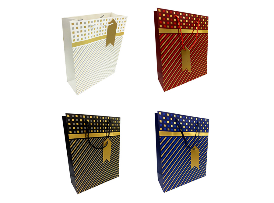  BOLSA REGALO 26X32 DPX12UN GOLDEN STRIPES FECO 