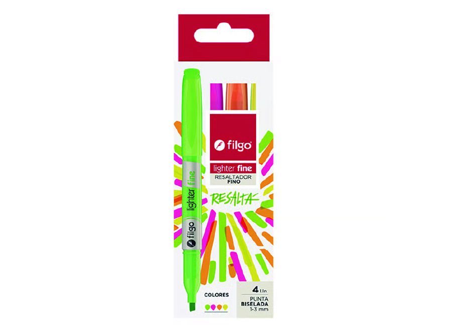  DESTACADOR LIGHTER FINE DP X 4 COL.FLUOR 