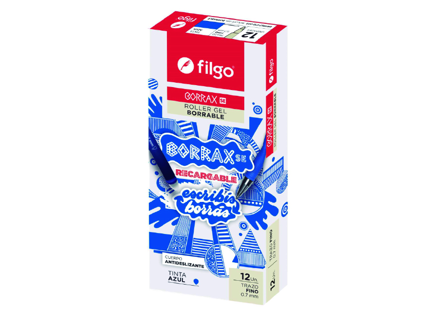  BOLIGRAFO GEL 0.7 BORRABLE AZUL FILGO 
