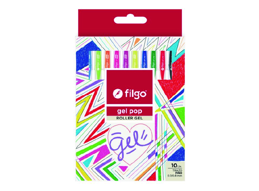  BOLIGRAFO GEL 0.7/0.8 COL.SUR FLUOR X 10 UN FILGO 