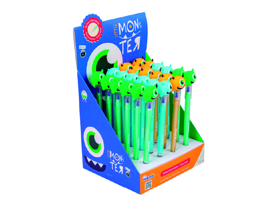  BOLIGRAFO GEL 1.0 BORRABLE BOX 24 UND MONSTER WERO 