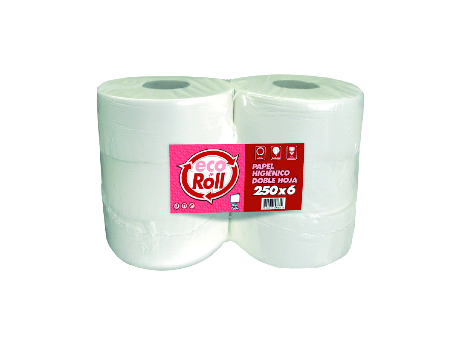  PAPEL HIG.  6 ROLLOS 250 MT.H/D ECO ROLL 