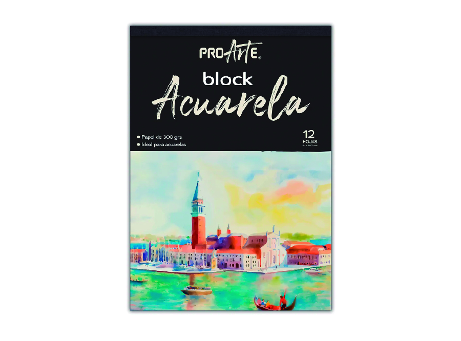  BLOCK ACUARELA 21X29 X 12HJS PROARTE 