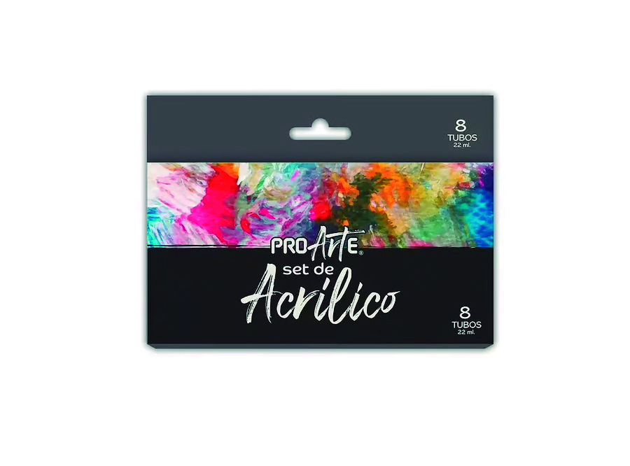  PINTURA ACRILICA 22 CC ESTUCHE X 8 COL. PROARTE 