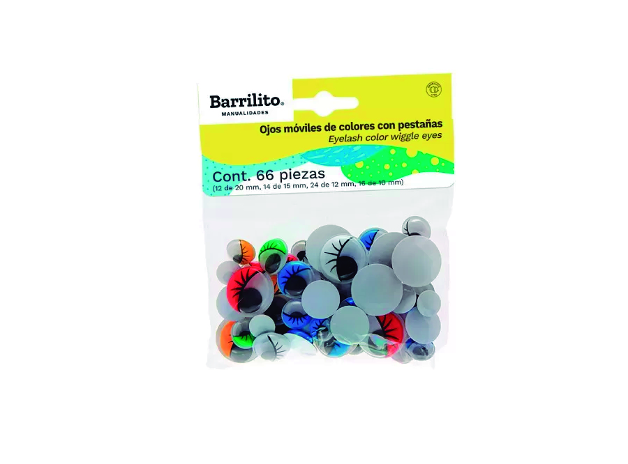  OJITOS MOVILES CON PESTA�A (66UN TAMA�O DIF) BARRI 
