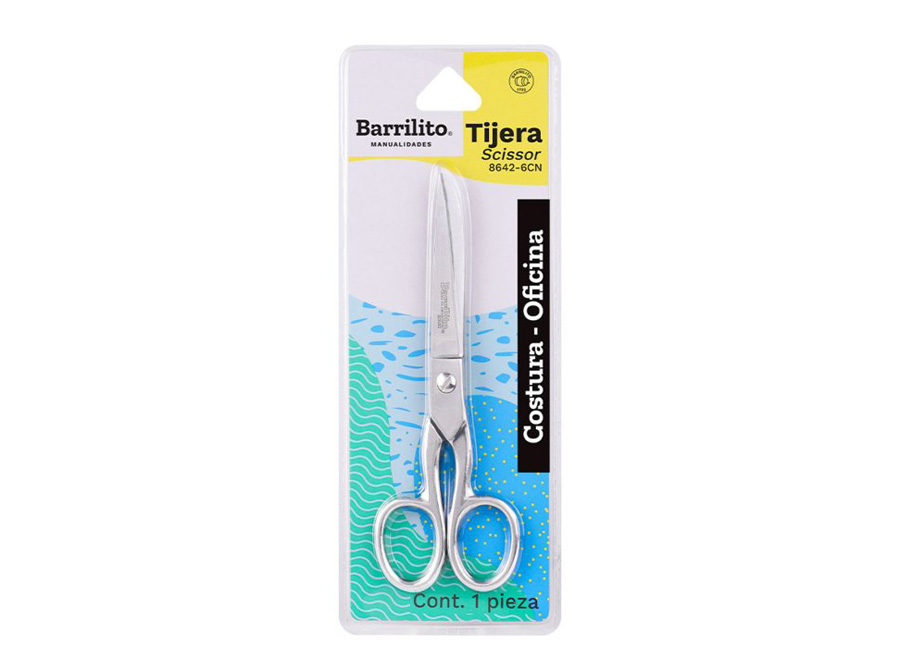  TIJERA OFICINA 15.2 CM ACERO INOX. BARRILITO 