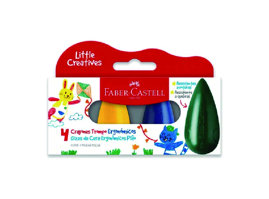  CRAYONES FABER JUMBO X 4 UND SURTIDOS TROMPO GOTA 