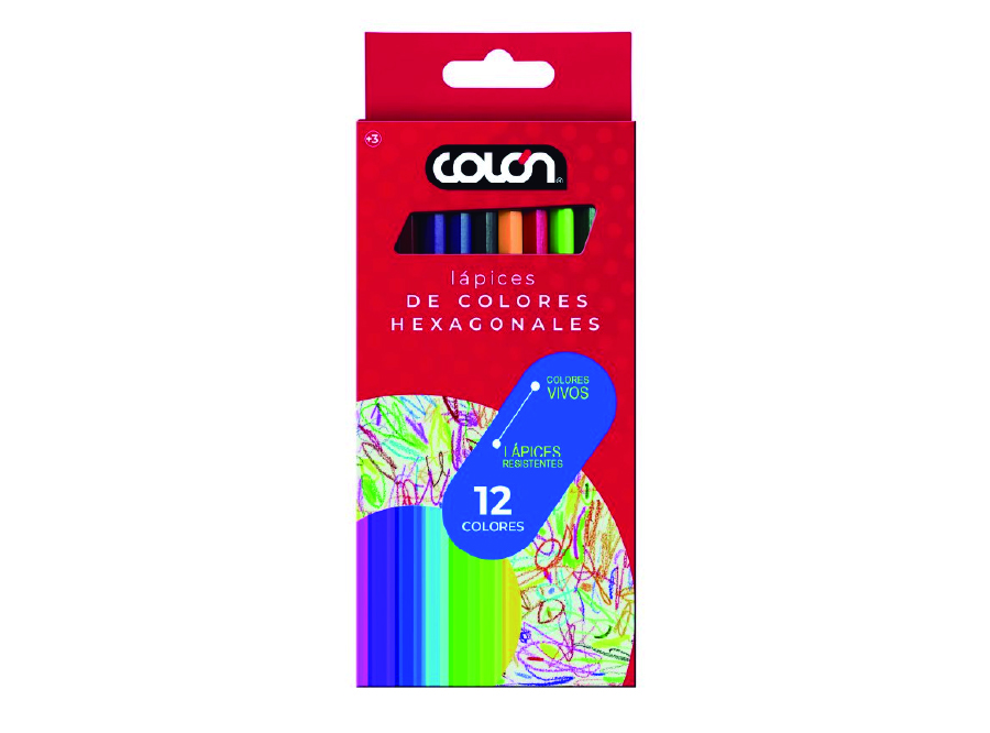  LAPIZ COLOR 12UN. LARGO HEXAG.COLON 