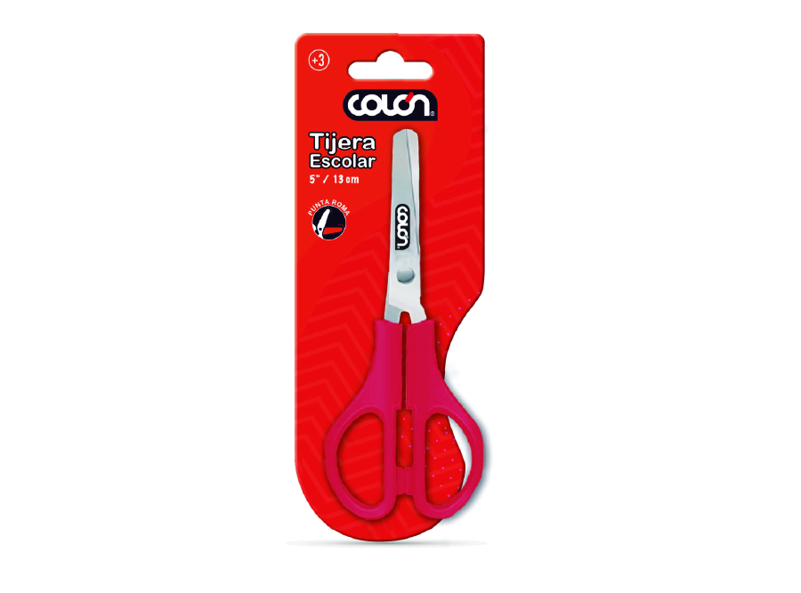  TIJERA ESCOLAR P/ROMA 13 CM BAG. COLON 