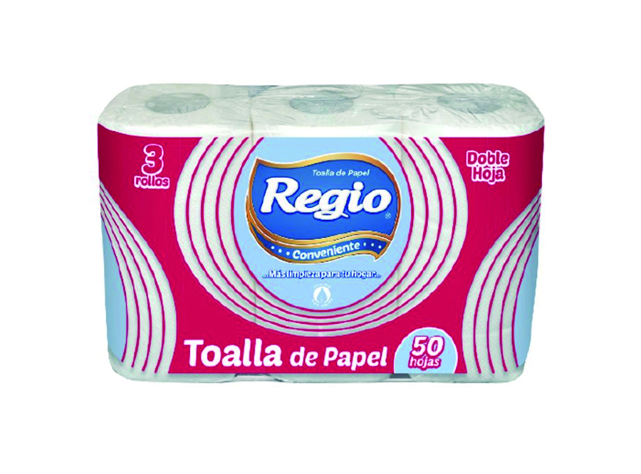  TOALLA PAPEL  3 ROLL. 10 MT. REGIO 50 HJ. H/D 