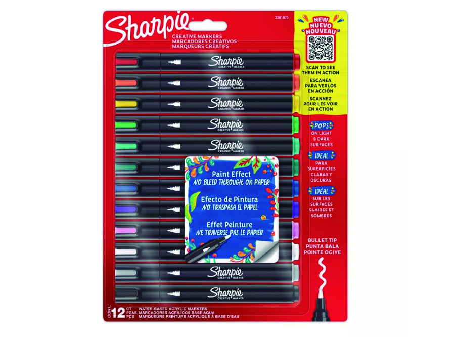  MARCADOR ACRILICO 12 COL.SURT SHARPIE P.BALA 