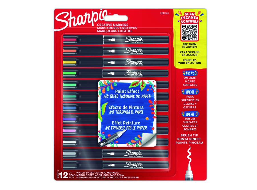  MARCADOR ACRILICO 12 UN COL.SUR SHARPIE P.PINCEL 