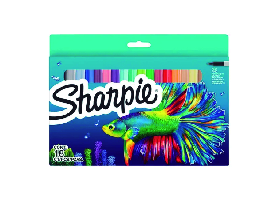  MARCADOR MULTIUSO COL.SURT X 18 UN SHARPIE PEZ 