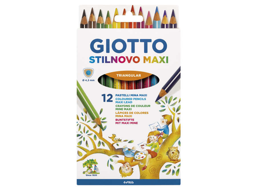  LAPIZ COLOR 12UN. JUMBO MAXI TRIANG. GIOTTO 