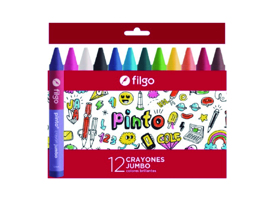  LAPIZ CERA  12 COLORES JUMBO FILGO 