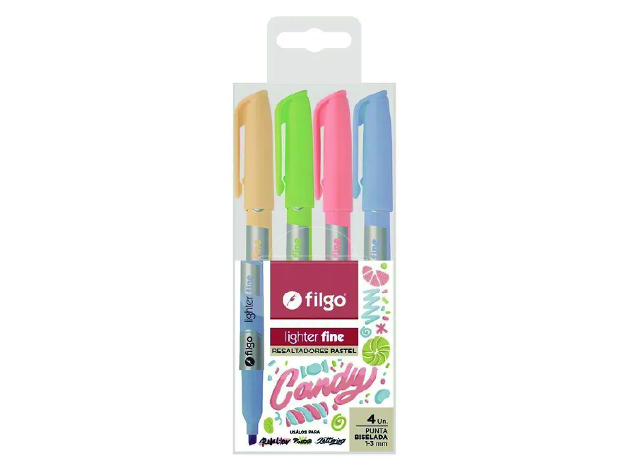  DESTACADOR LIGHTER FINE DP X 4 COL. CANDY FILGO 