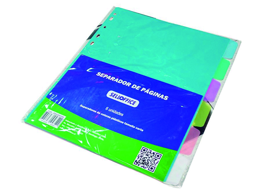  SEPARADOR CARTA  6 DIVIS COLORES PASTELES SELLOFFI 