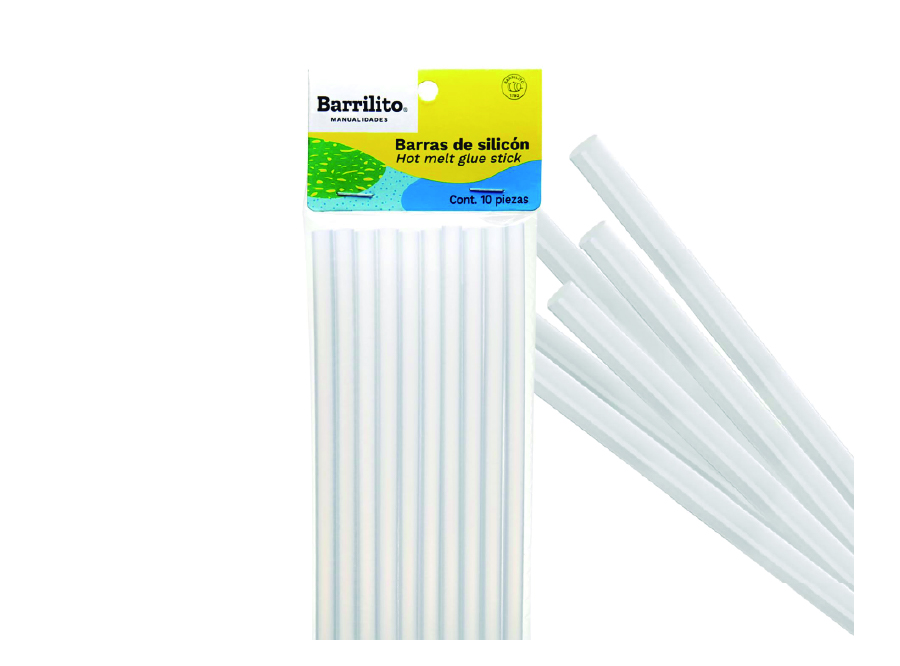  SILICONA BARRA  7MM X 20 CM X 10 UN BARRILITO 