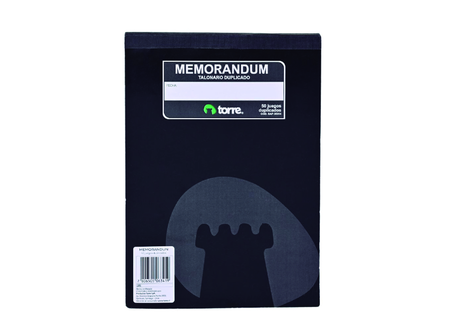  FORMULARIO MEMORANDUN AUTOCOPIATIVO TORRE 