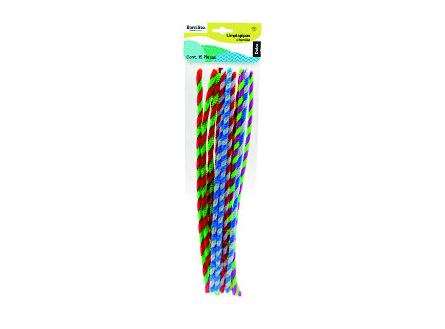  LIMPIA PIPA COL.DULCES X 15 UN BARRILITO 