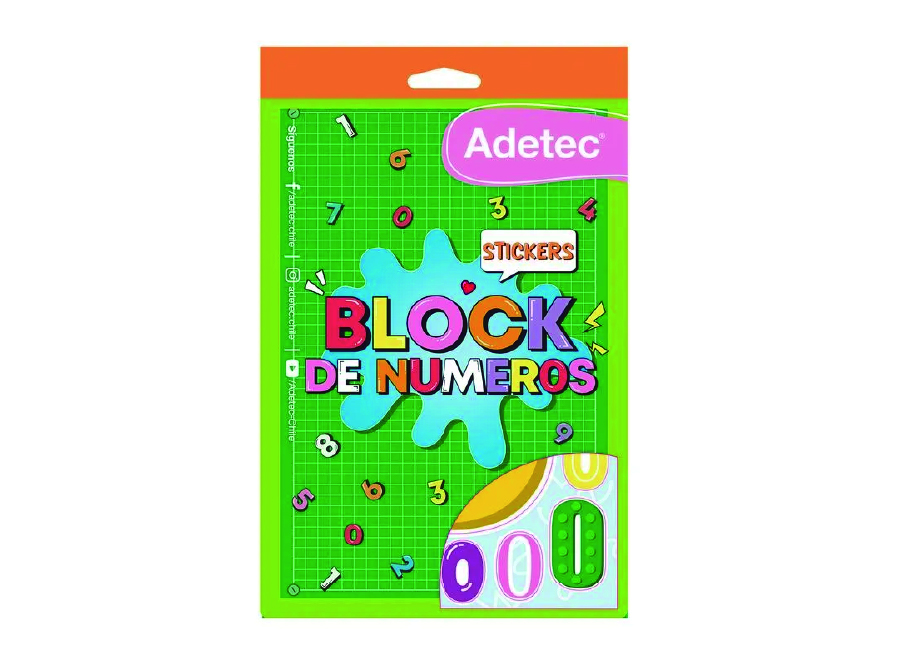  BLOCK DE STICKERS NUMEROS ADETEC 