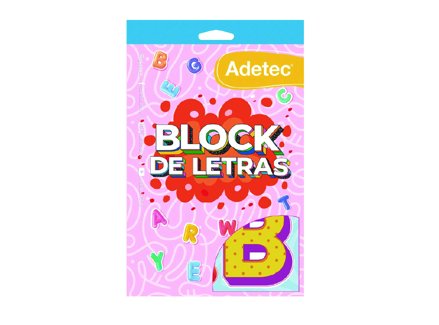  BLOCK DE STICKERS LETRAS ADETEC 