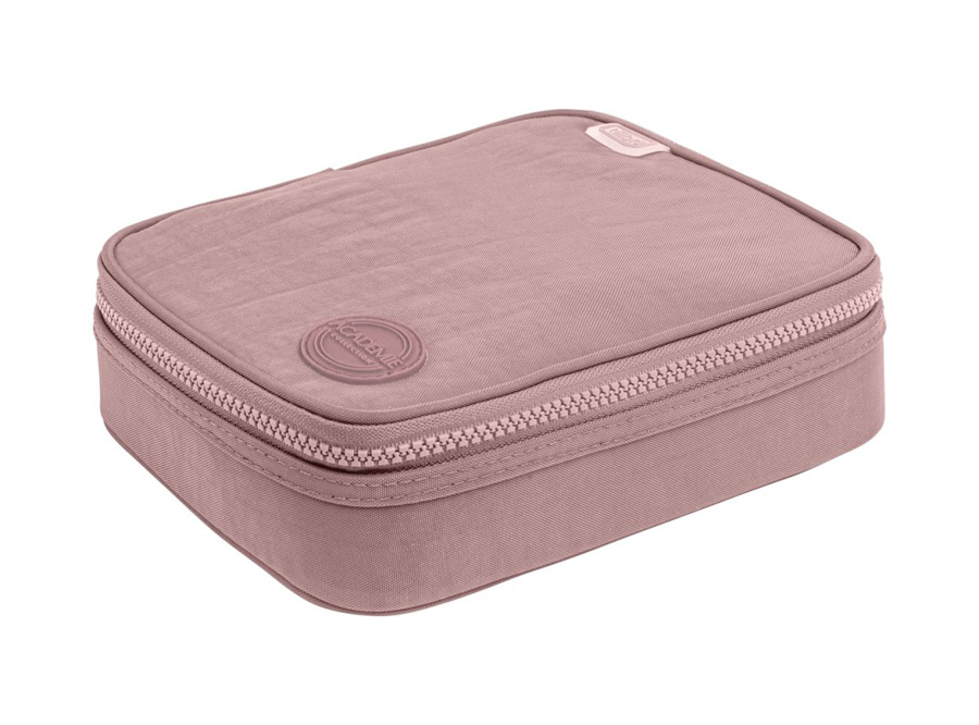  ESTUCHE ESCOLAR BOX METALIZADO ROSADO DOTS TILIBRA 