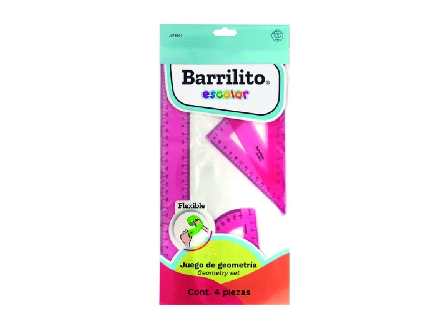  SET GEOMETRIA 4 PIEZAS 30 CM BARRILITO ROSADO 8804 