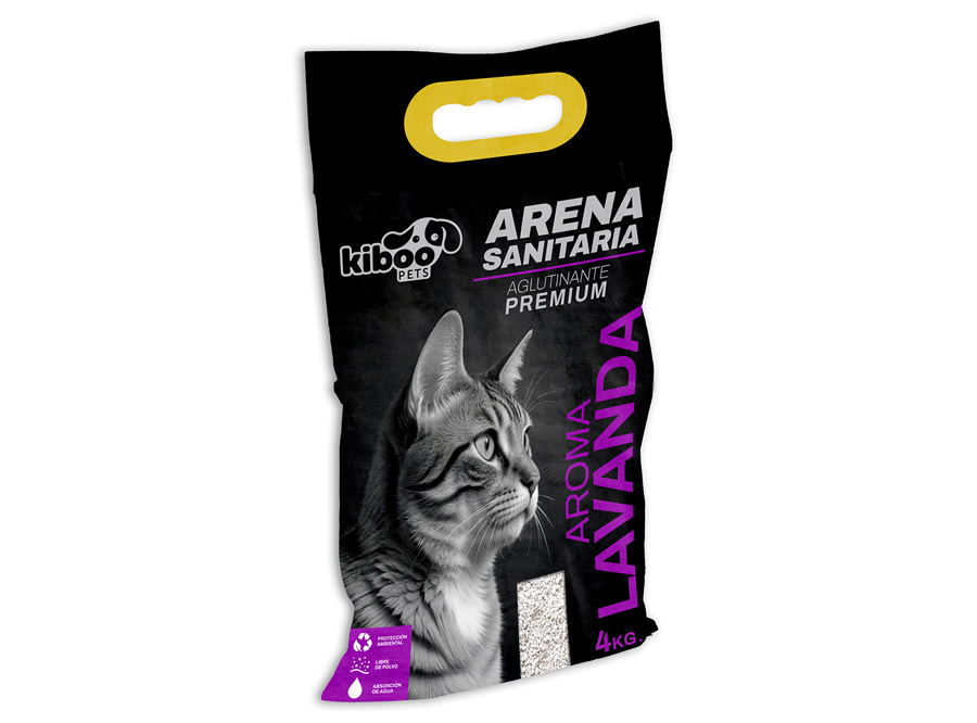  ARENA SANITARIA GATO 4KG KIBOO LAVANDA 