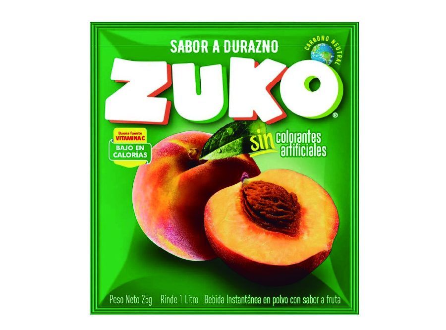  JUGO POLVO 15 GR ZUKO X 10 UN DURAZNO 