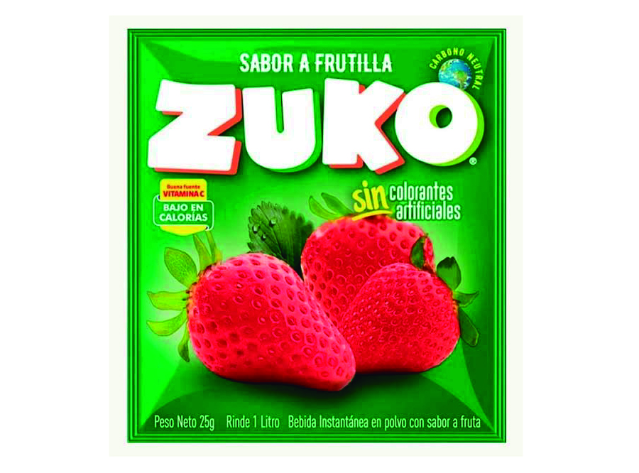  JUGO POLVO 15 GR ZUKO X 10 UN FRUTILLA 