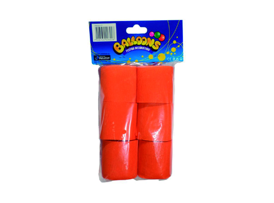  FESTON DECORATIVO X 6 UND NARANJO BALLONS 