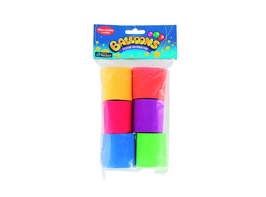  FESTON DECORATIVO X 6 UND COLOR SURTIDO BALLONS 