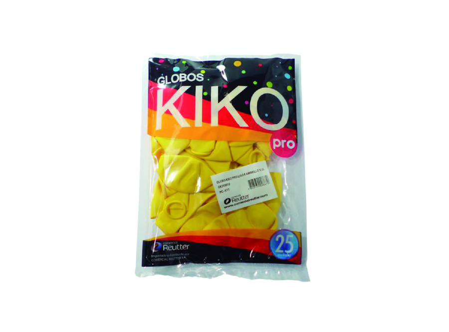  GLOBOS N.  9 LISO X 25 UN AMARILLO KIKO 