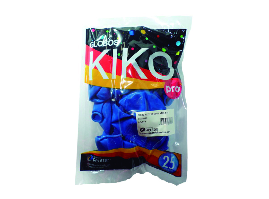  GLOBOS N.  9 LISO X 25 UN AZUL KIKO 